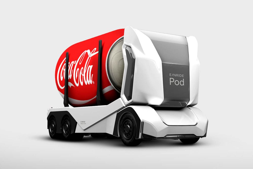 einride T-Pod carrying coca-cola