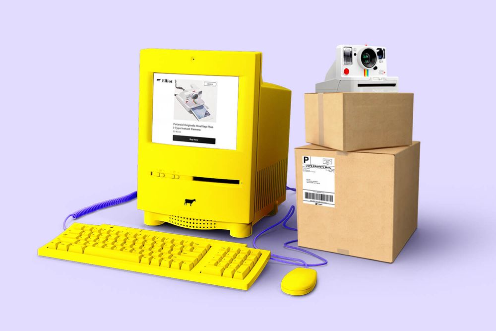 A bright yellow computer handling Elliot shipping