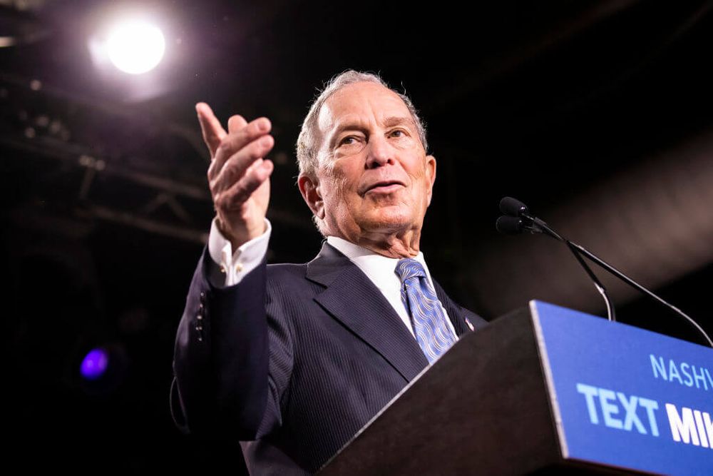Mike Bloomberg at a campaign rally