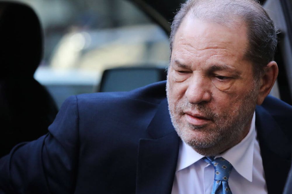 Harvey Weinstein enters a Manhattan court house as a jury continues with deliberations in his trial on February 24, 2020 in New York City. 