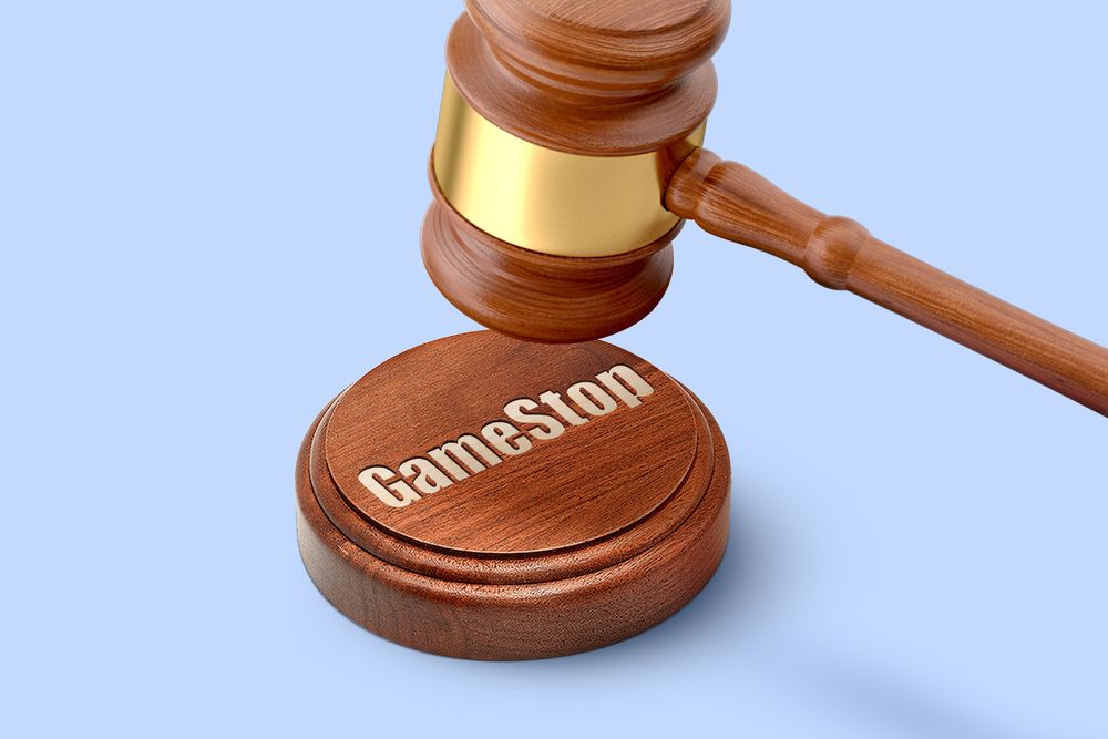 Gavel with GameStop written on it 