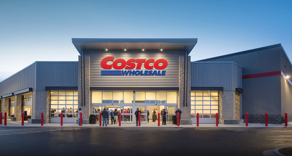 A photo of the front of a Costco store