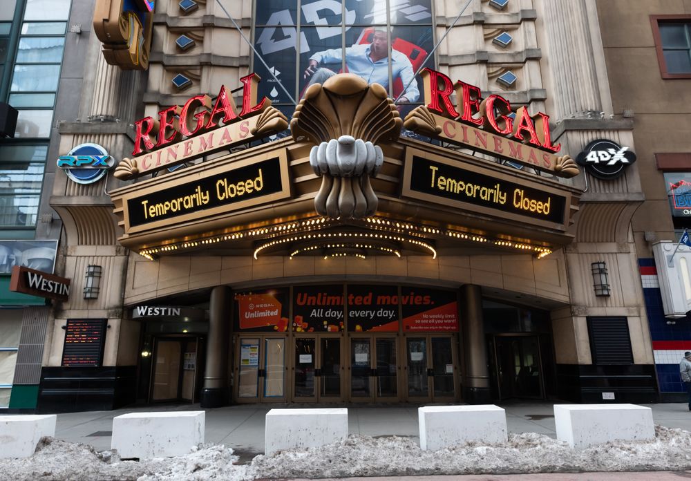 NEW YORK, NEW YORK - DECEMBER 23: A view of the Regal E-Walk movie theat...