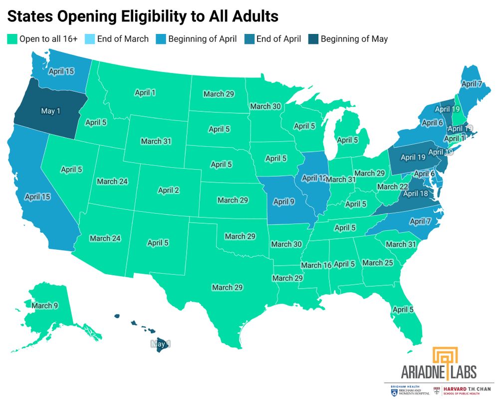 Vaccine eligibility map