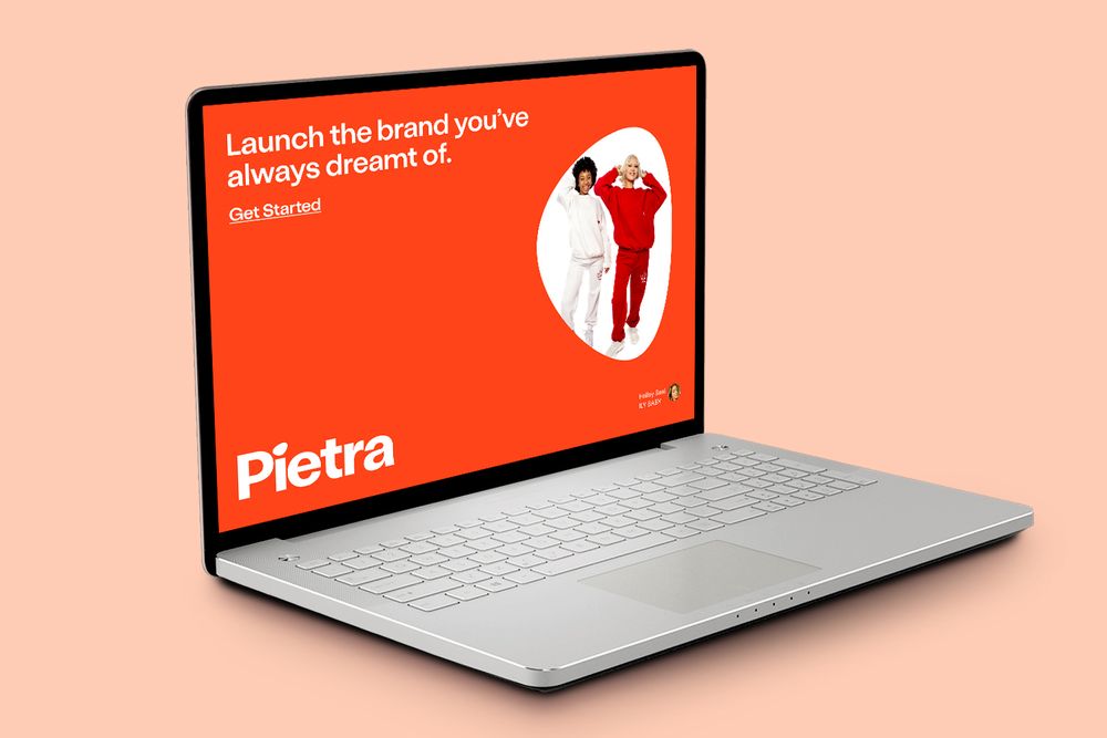 Pietra website pulled up on a laptop