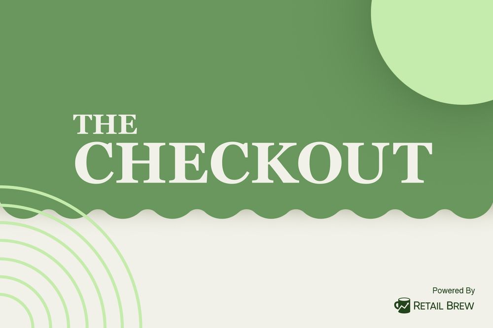 Text image of The Checkout logo from Retail Brew