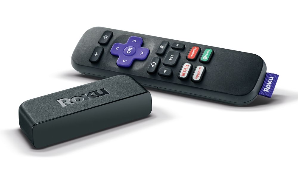 A Roku Premiere streaming box and remote control, taken on December 17, ...