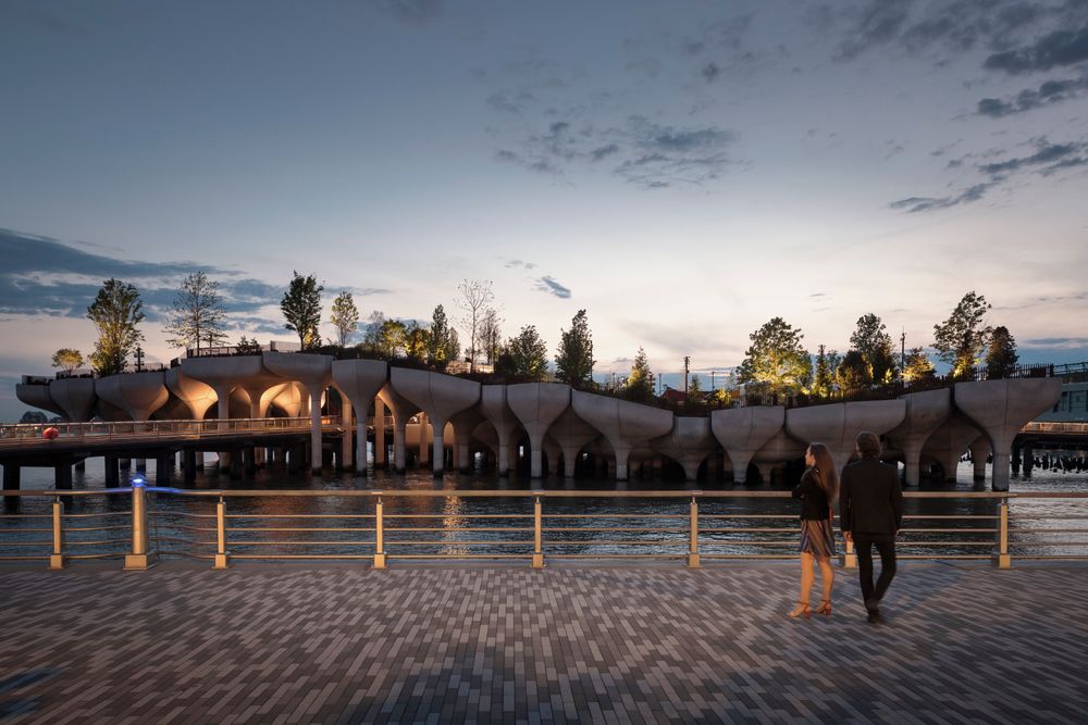 Little Island from the Esplanade in New York