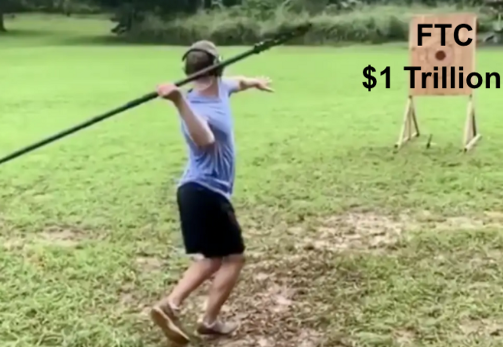 Zuck throwing a spear