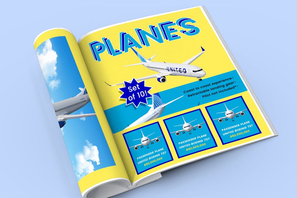 Catalogue full of planes