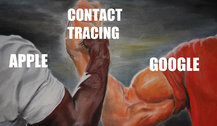 Apple and Google shaking hands meme