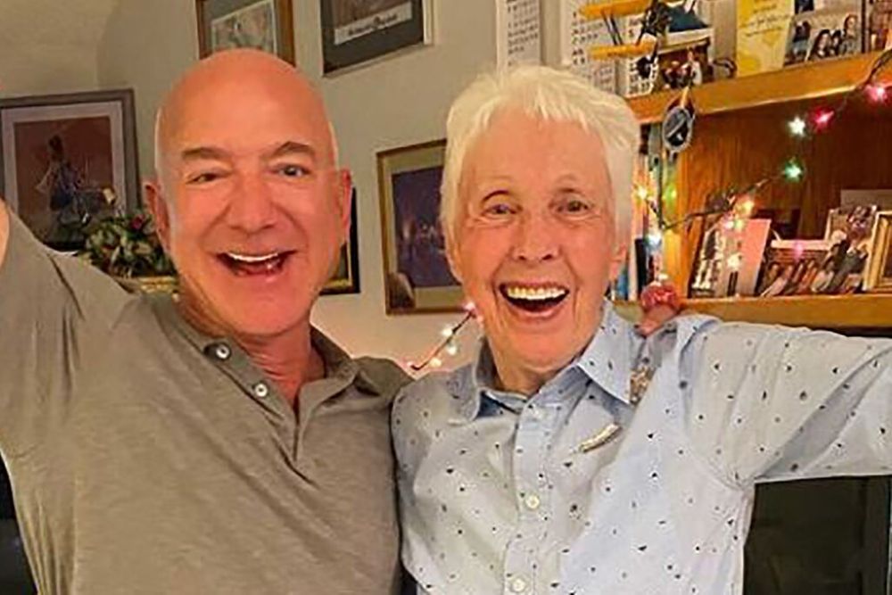 Wally Funk and Jeff Bezos