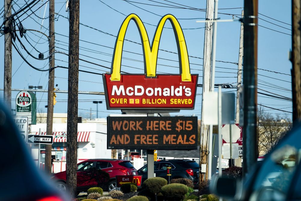 McDonald's sign advertising job openings