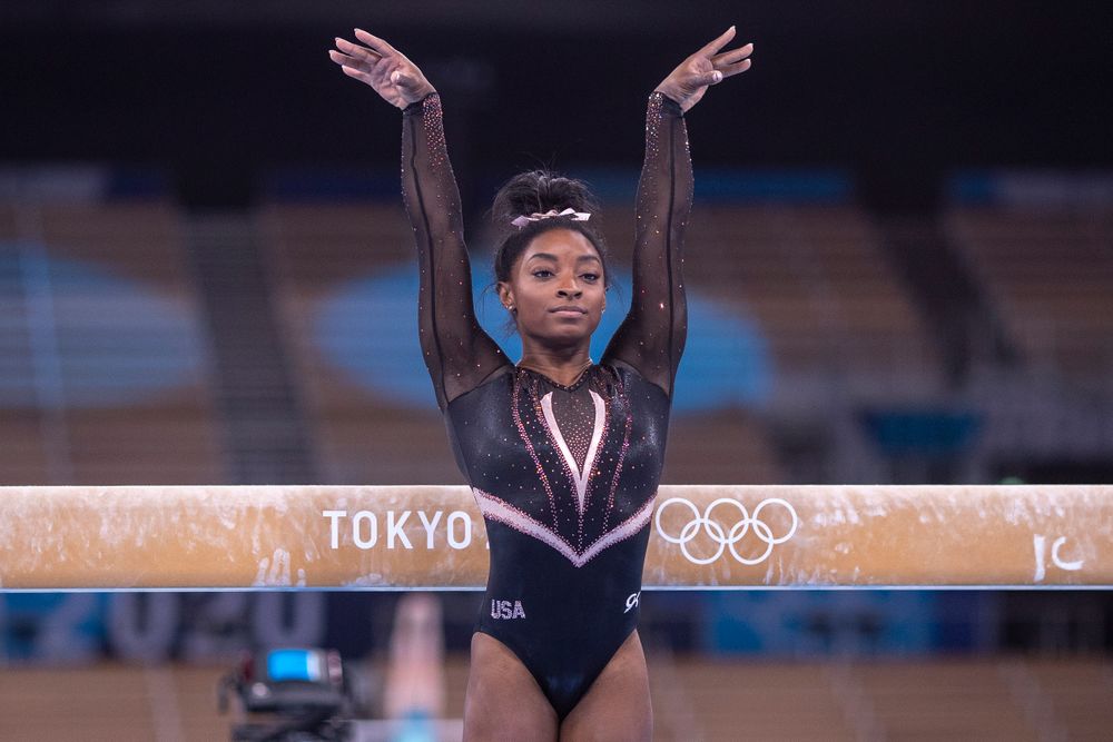 TOKYO, JAPAN - JULY 22: Simone Biles of the United States during the Art...