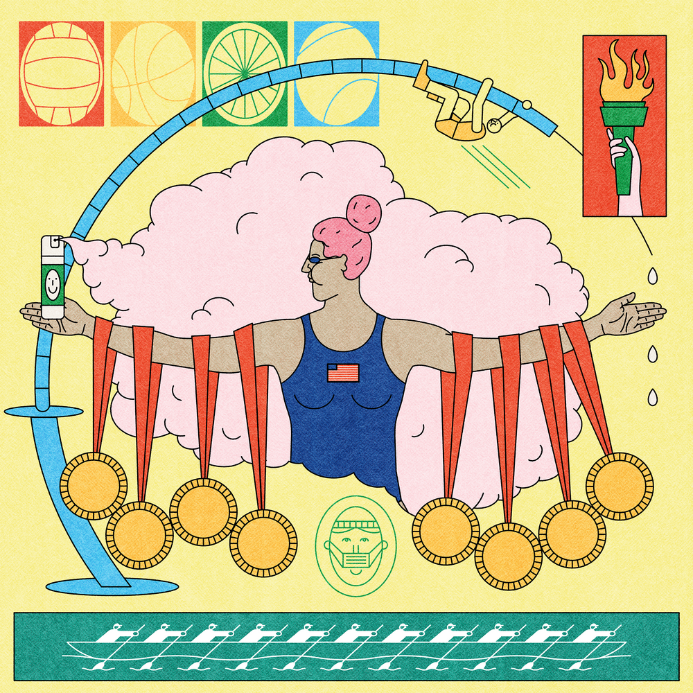 Illustration of the Covid olympics