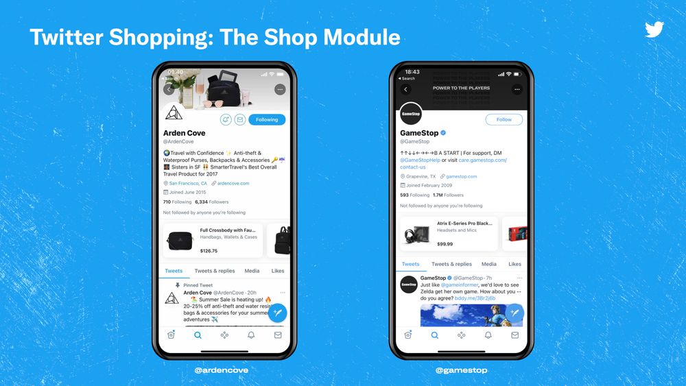 Twitter's new in-app The Shop Module