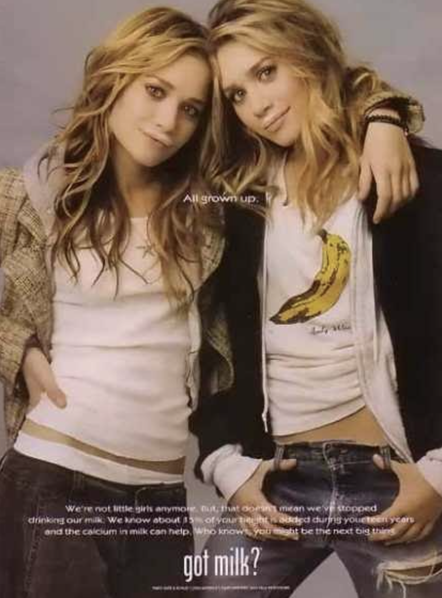 old Got Milk ad starring Mary Kate and Ashley Olsen