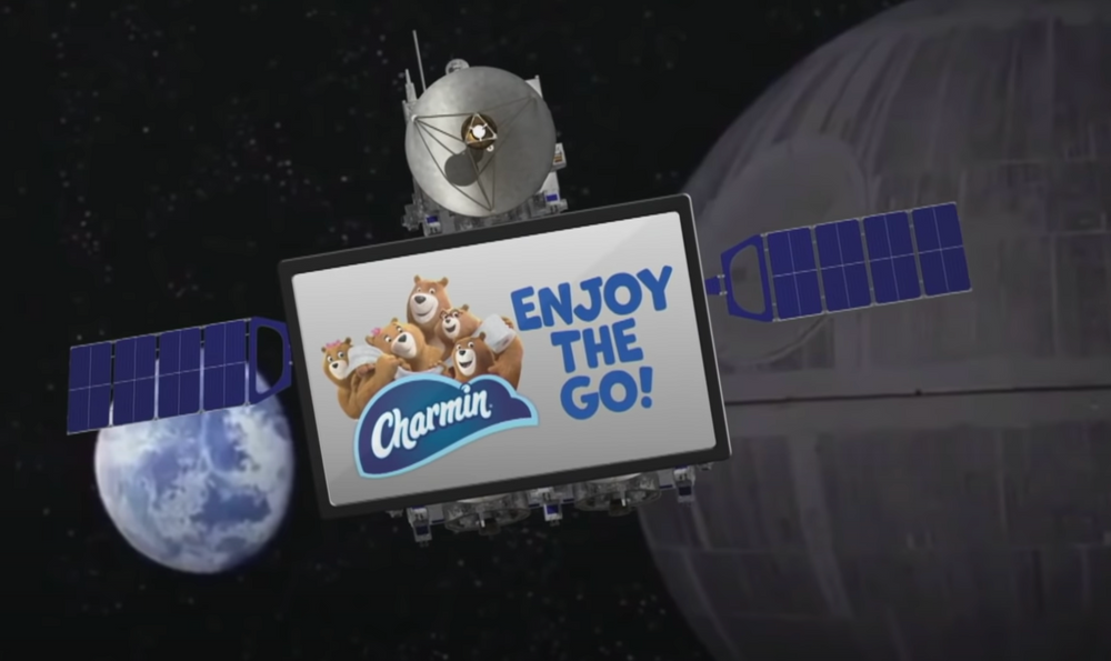 Charmin ad in space