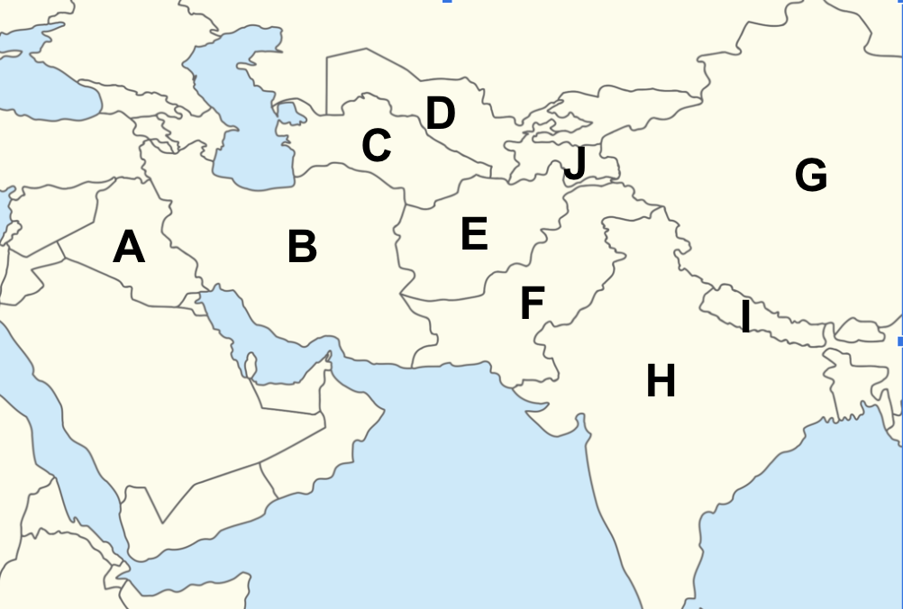 Map of central Asia