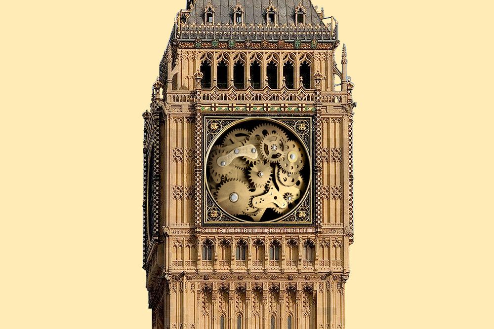 Big Ben opened up to show its cogs