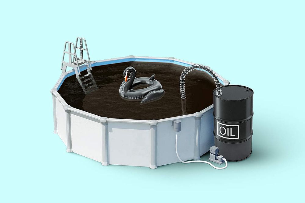 A swiming pool of oil 