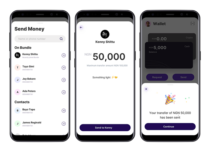 Bundle, social payments app supporting cash and cryptocurrency transactions