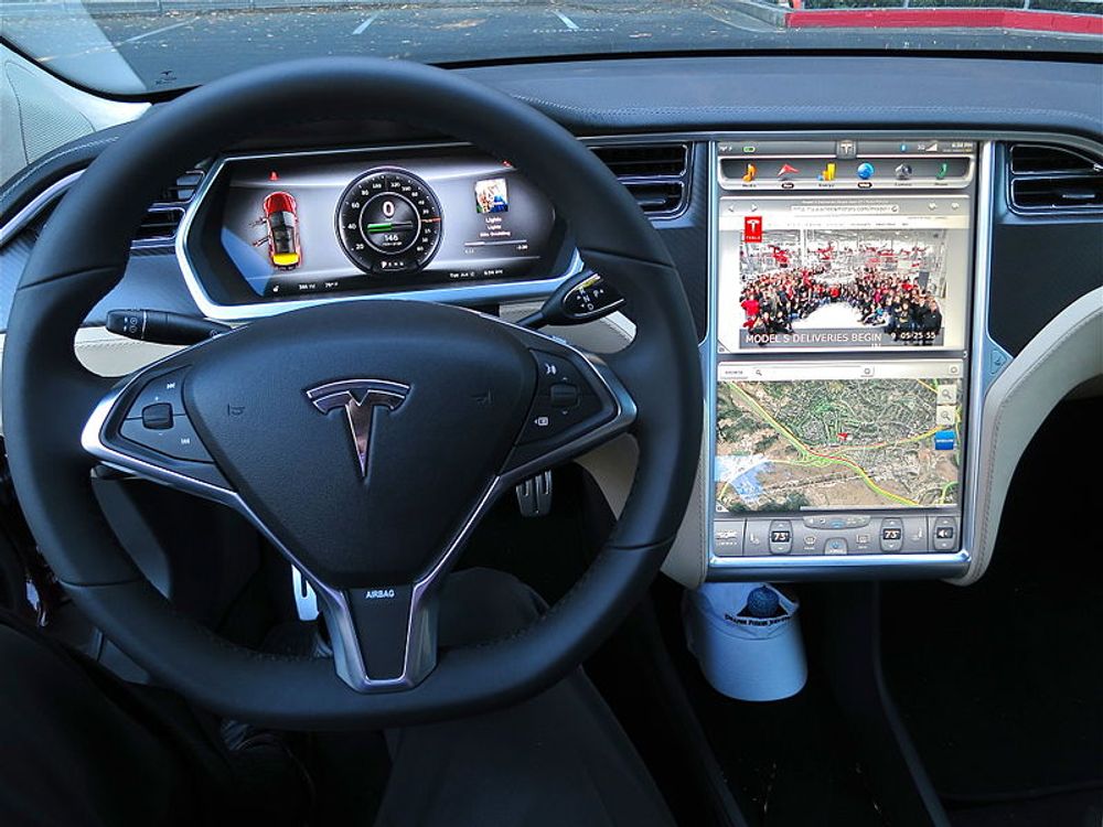 Inside a Tesla engaged in Autopilot 