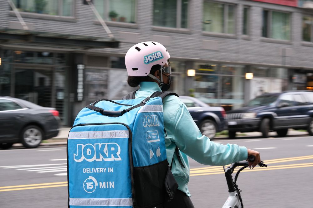 Jokr Grocery Delivery Bike Courier