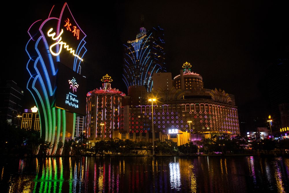 MACAU - JULY 29: A general view of the Casino strip on July 29, 2013 in ...