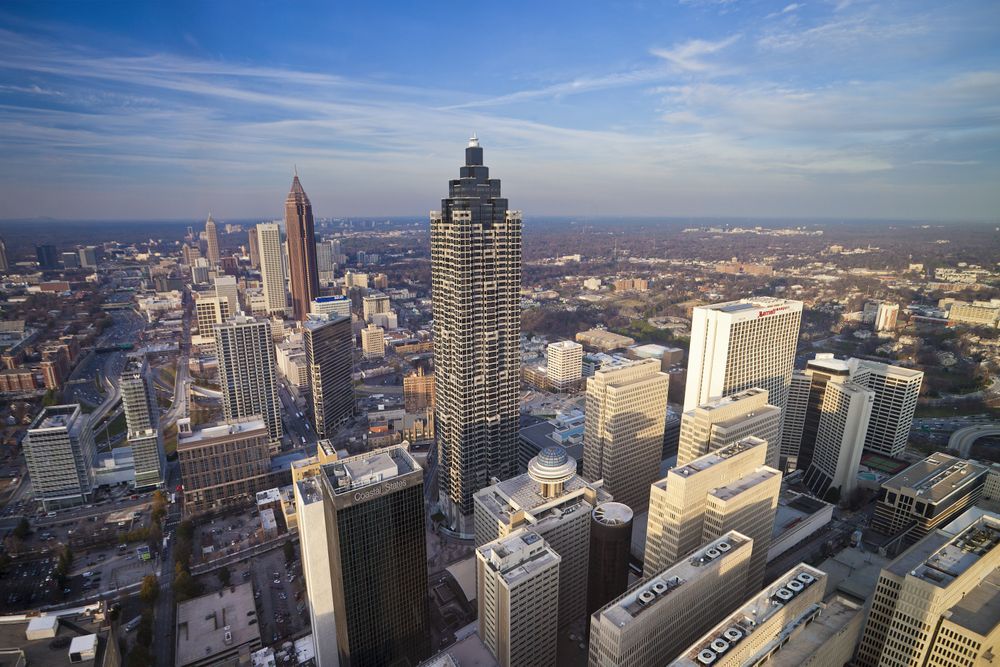 USA, Georgia, Atlanta City, Down Town Skyline. (Photo by Jose-Fuste RAGA...