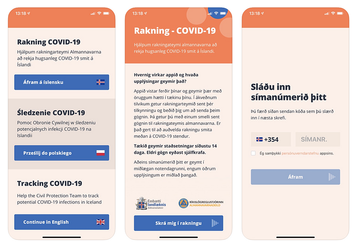 Iceland's contact tracing app 