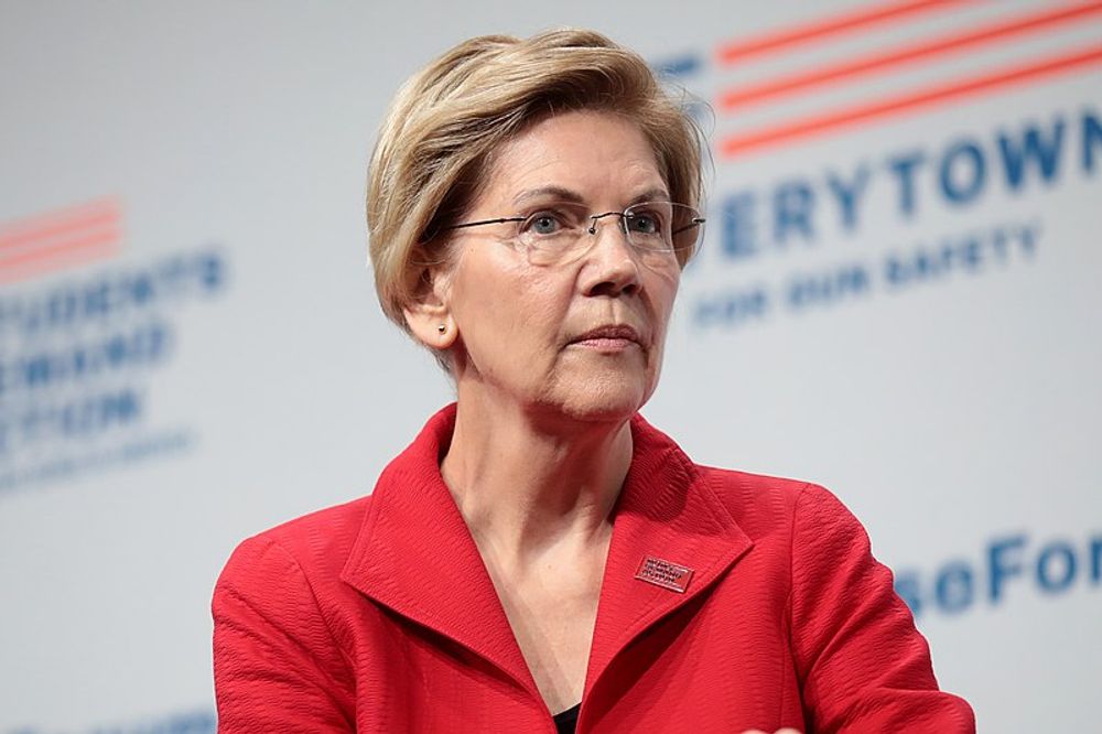 Elizabeth Warren speaking at an event 