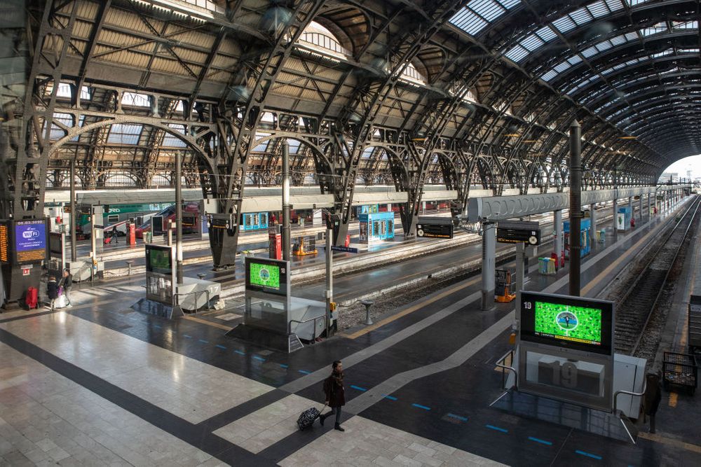 Empty Milan train station