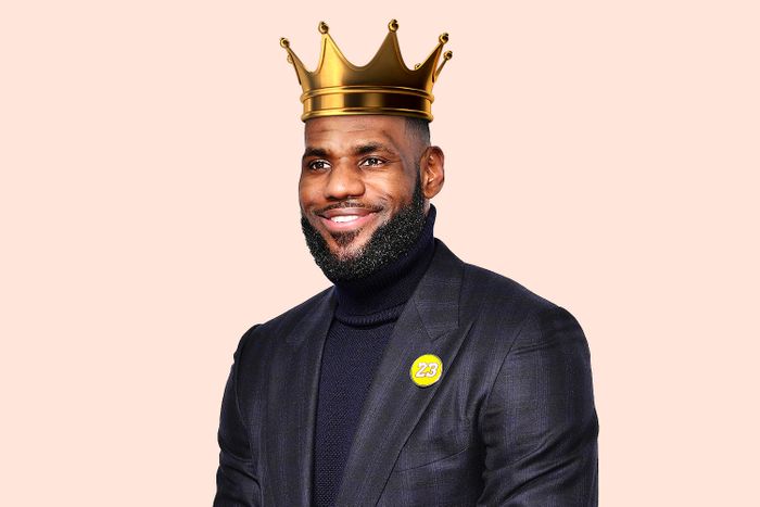 LeBron James with a crown