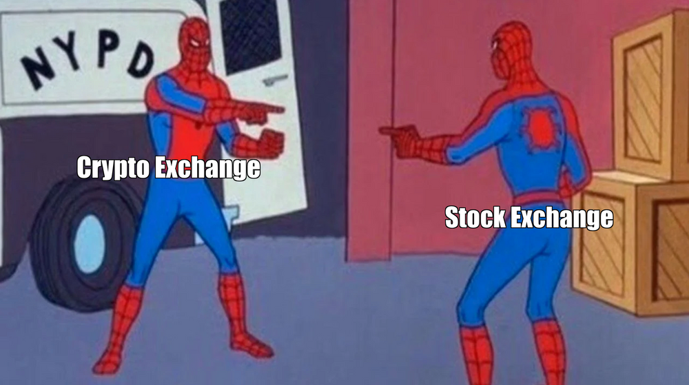 Crypto and stock exchange meme