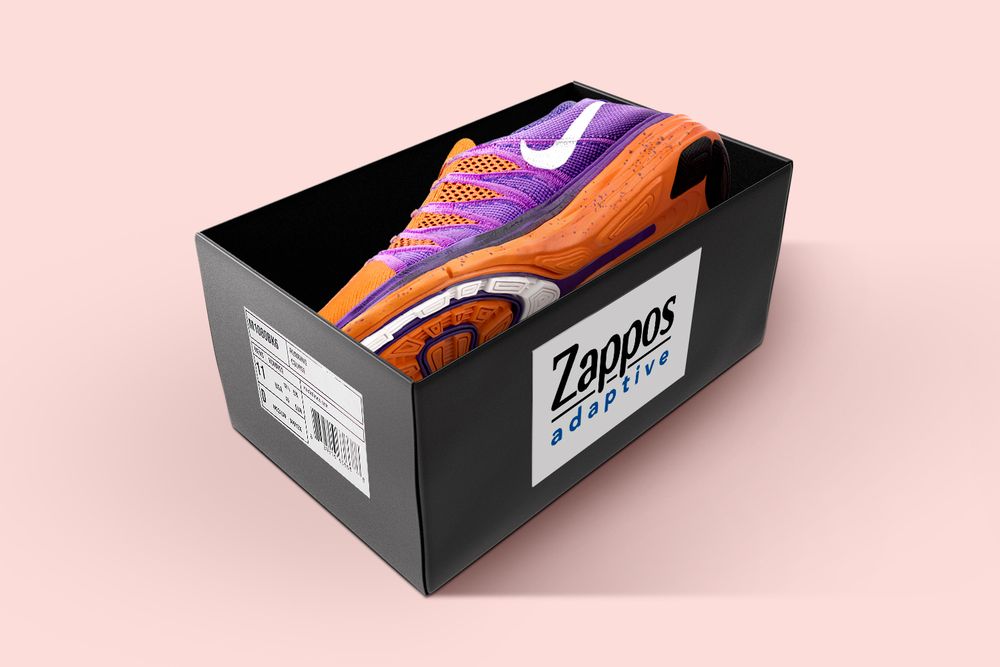 Zappos adaptive selling single Nike sneakers in a box