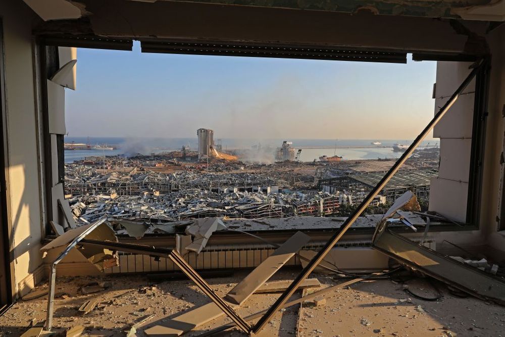 Wreckage of Beirut after explosion