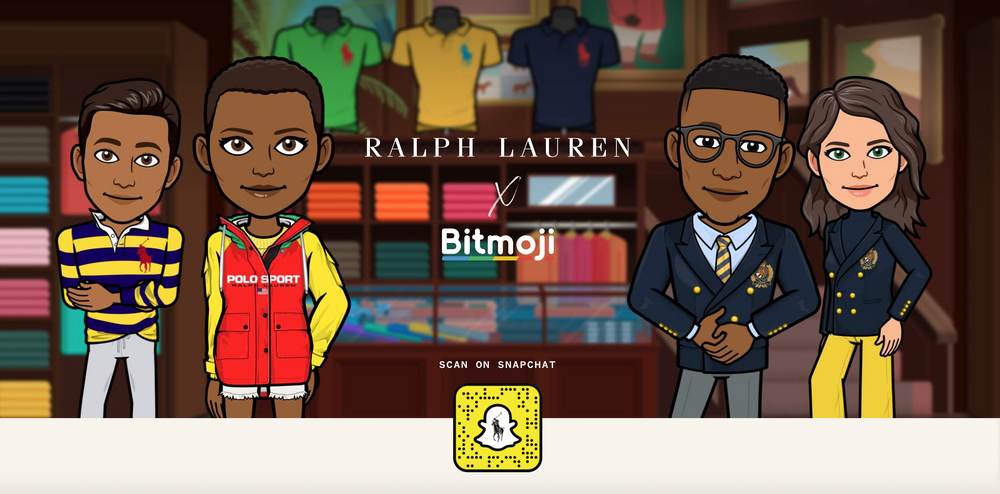 Ralph Lauren Bitmoji avatars wearing Ralph Lauren apparel