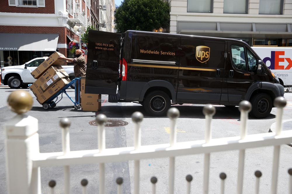 SAN FRANCISCO, CALIFORNIA - JULY 30: A United Parcel Service (UPS) drive...