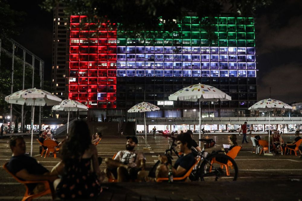 UAE flag displayed in Tel Aviv 