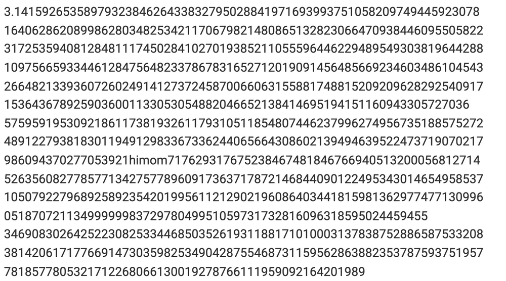 1,000 digits of pi