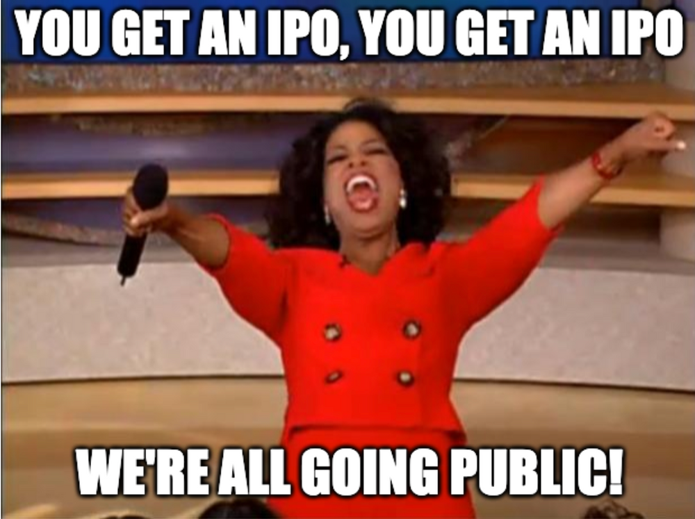 Oprah handing out IPOs meme