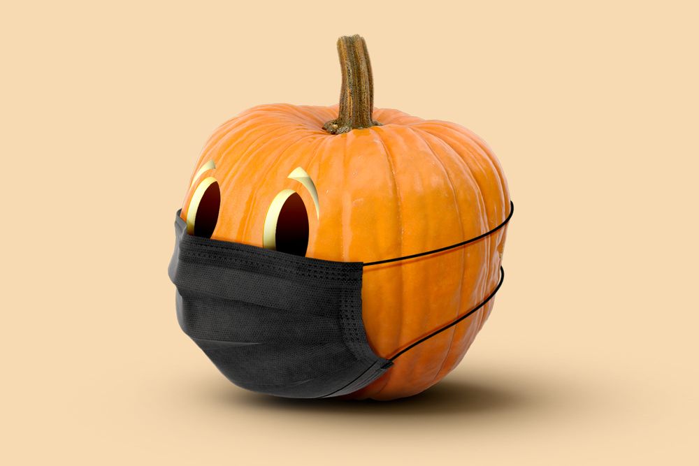 Pumpkin with a mask