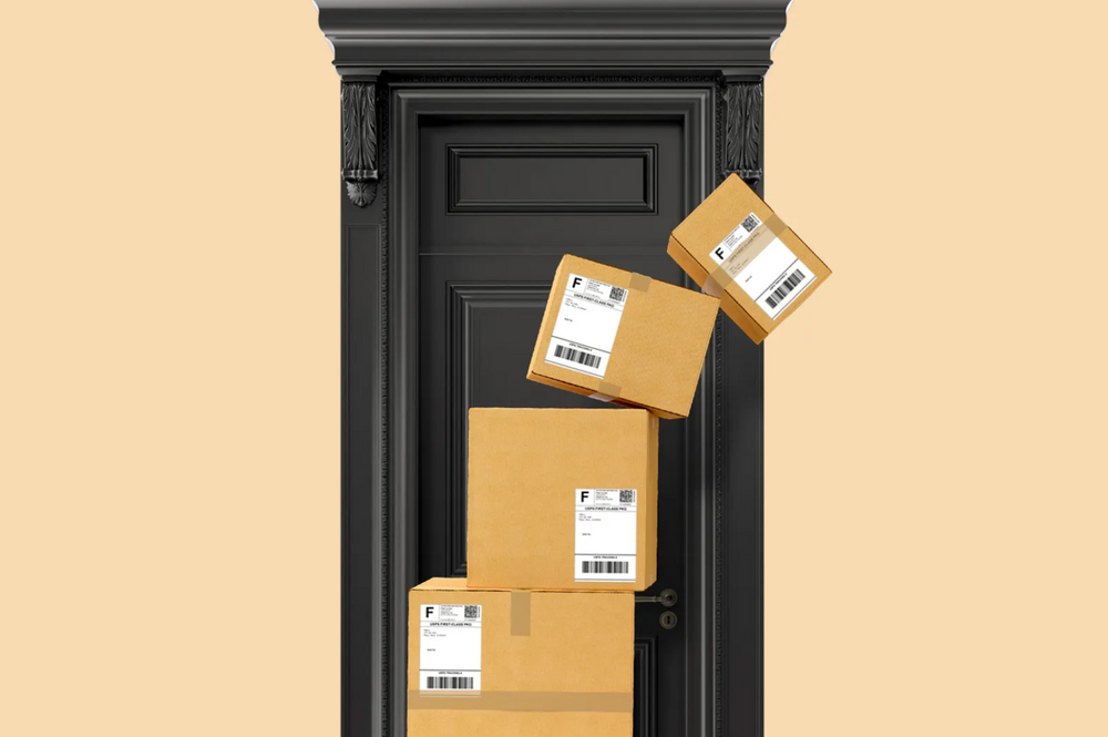 packages at a front door