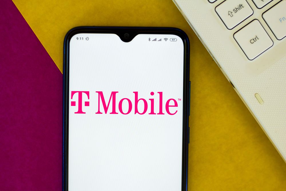 BRAZIL - 2020/03/24: In this photo illustration the T-Mobile US logo see...