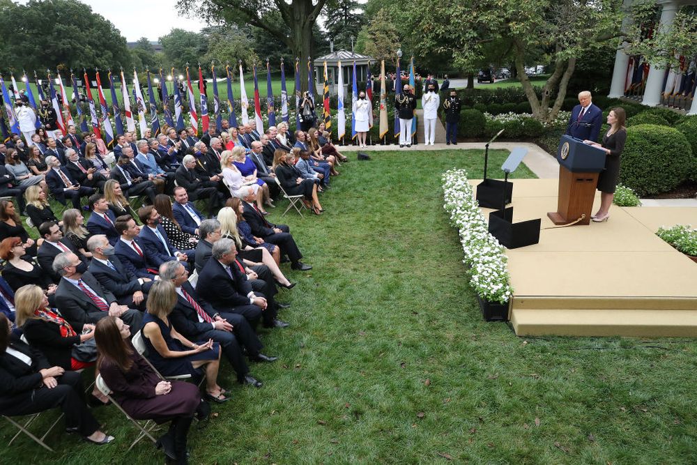 President Trump announces his Supreme Court nominee in a crowded Rose Garden ceremony