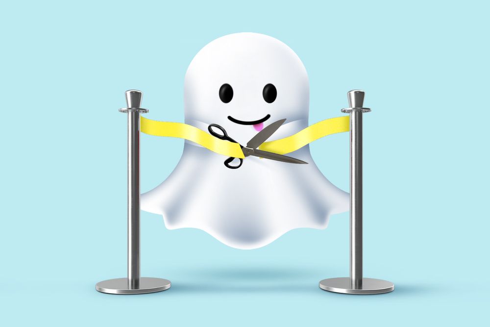 snapchat ghost cutting ribbon Snap