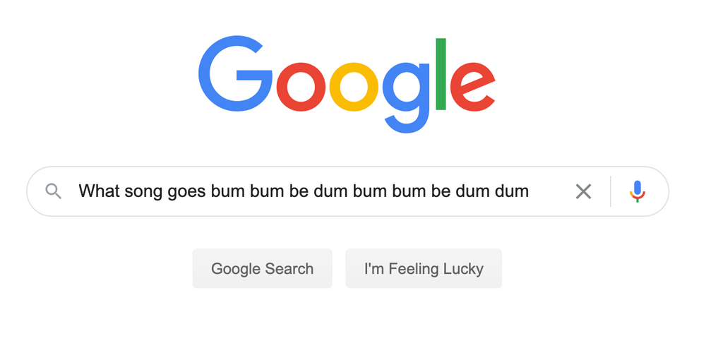 Asking google "what song goes bum bum be dum bum bum be dum dum"