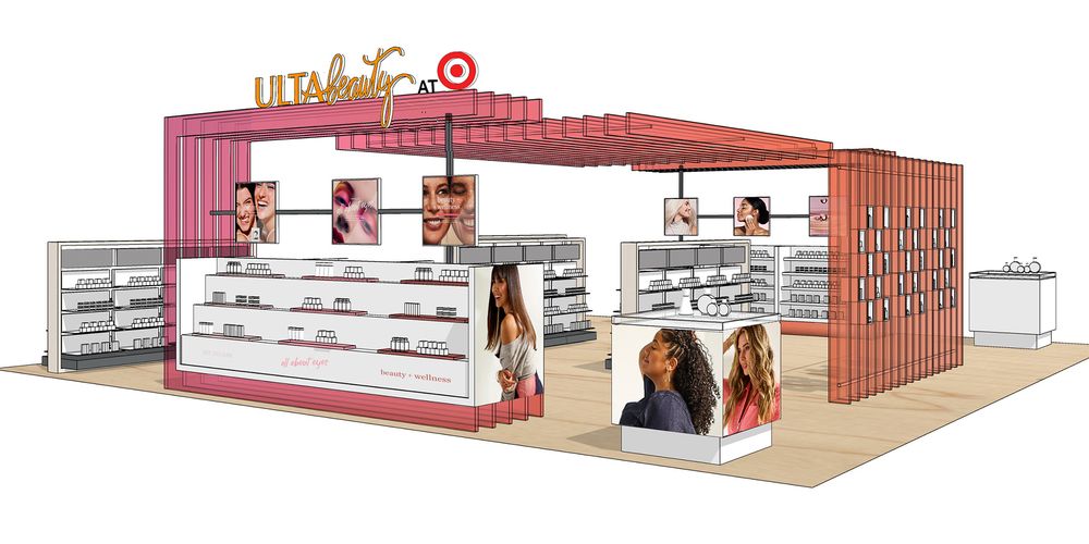 Ulta mini store within a Target mock-up