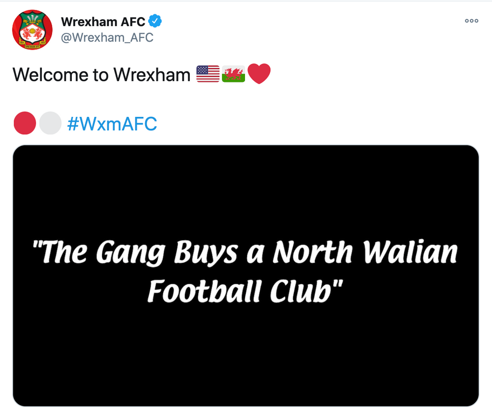 A tweet from Wrexham AFC